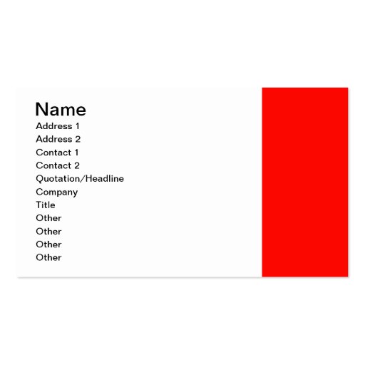 Candy Apple Red Border Business Card