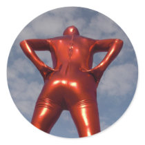 Candy Apple Red Zentai Man 3 Sticker by MDKgraphics Candy Apple Red Zentai Man 3 Sticker