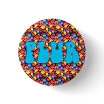Candy Aqua "PLUR" Pin buttons by JuJusGardens Candy Aqua "PLUR" Pin buttons