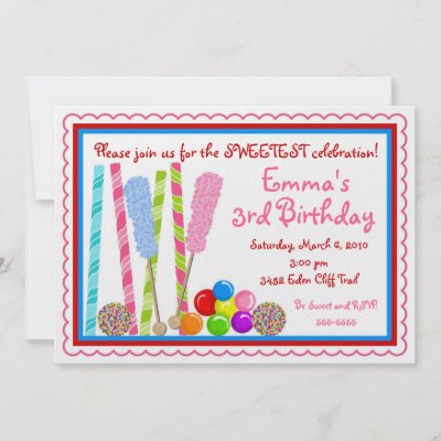 Candy Birthday Invitations by LittlebeaneBoutique