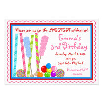 Candy Birthday Invitations invitations