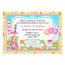 Candy Birthday Party Invitation