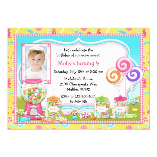 Candy Birthday Party Invitation