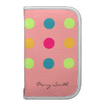 Candy Blue Polka Dot Custom Name Pink Folio Planner
