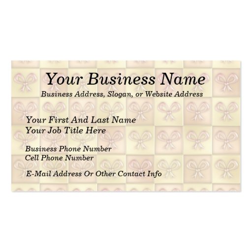 Candy Box Bows Business Cards (front side)