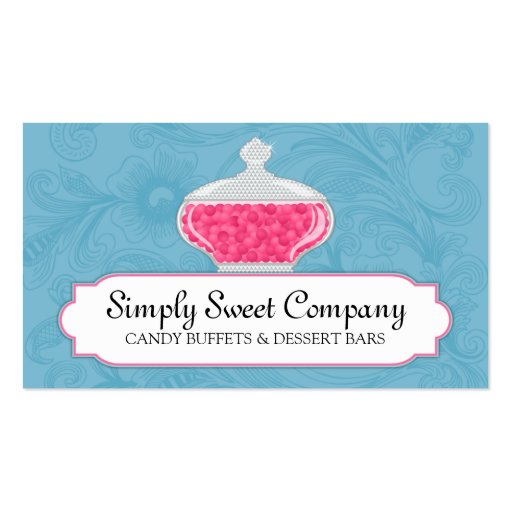 Candy Buffet and Dessert Bars Business Cards (front side)