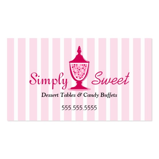 Candy Buffet and Dessert Tables Business Cards (front side)