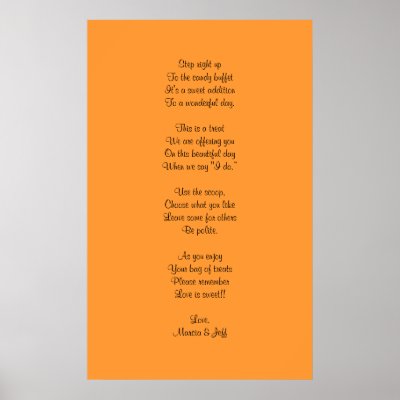Candy buffet poem posters