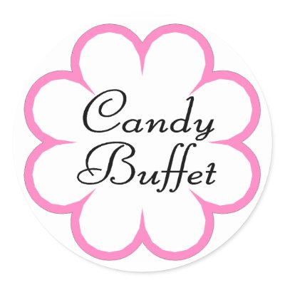 Candy Buffet Round Stickers