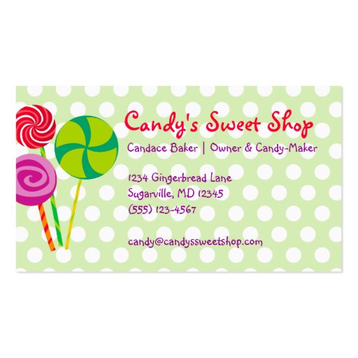 Candy Business Card (back side)