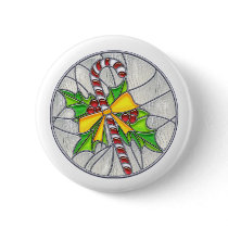 Candy Cane and Holly buttons