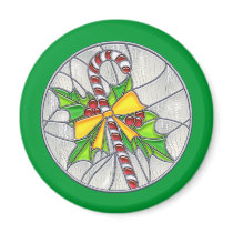 Candy Cane and Holly magnets