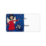 Candy Cane Angels Christmas Gift Tag Personalized Address Label
