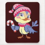 Candy Cane Bird Mouse Pad
