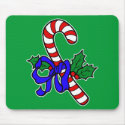 candy cane blue bow holly