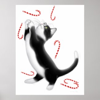 Candy Cane Cat Toys Print