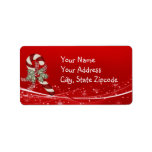 Candy Cane Christmas Address Label