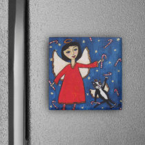 Candy Cane Christmas Angel Magnet magnets