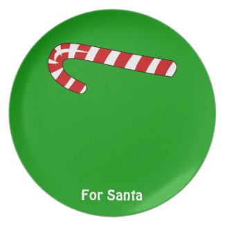 Candy Cane Plate for Santa’s Christmas Cookies
