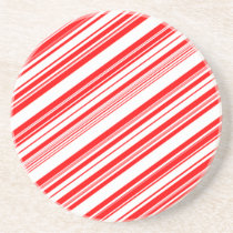 Candy Cane Christmas Party Drink Coasters