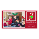 Candy Cane Christmas Photo Card (Burgandy)
