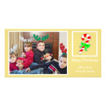 Candy Cane Christmas Photo Card (Gold)