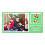 Candy Cane Christmas Photo Card (Mint Green)