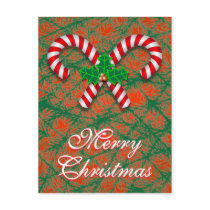 Candy Cane Christmas Postcard