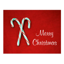Candy Cane Christmas Postcard postcards