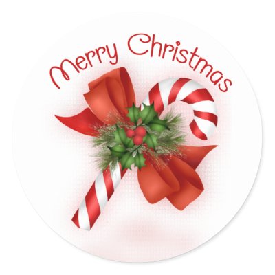 Candy Cane Christmas Stickers