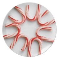 Candy cane circle plate plate