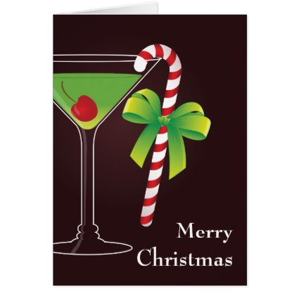 Candy Cane Cocktail Christmas Card