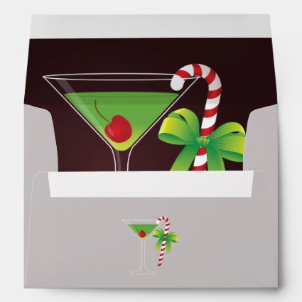 Candy Cane Cocktail Christmas Envelopes