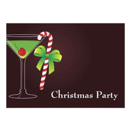 Candy Cane Cocktail Christmas Personalized Announcement