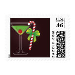 Candy Cane Cocktail Christmas Postage Stamp