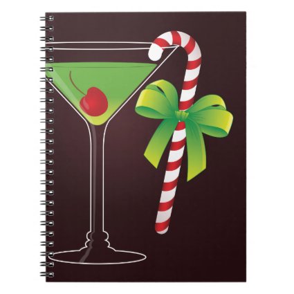 Candy Cane Cocktail Christmas Spiral Notebooks