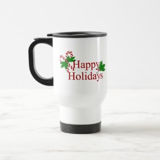 Candy Cane Collection Happy Holidays mug
