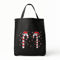 Candy Cane Couple - Grocery Tote bags