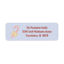 Candy cane cute christmas return address labels