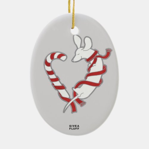 Candy Cane Ceramic Christmas Ornament