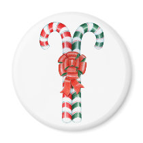 Candy Cane Duo Fridge Magnets