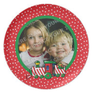 Candy Cane Express Personalized Photo Plate plate