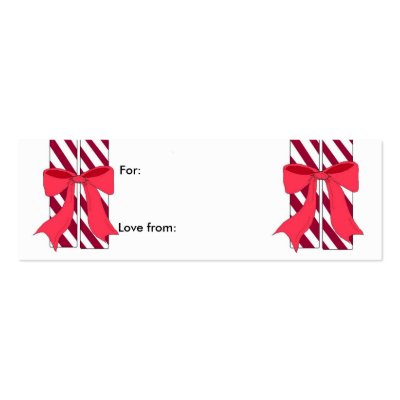 Candy Cane - Gift Tags Business Card Template by seashell2