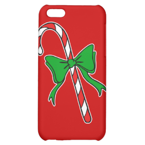 candy cane green bow iPhone 5C covers