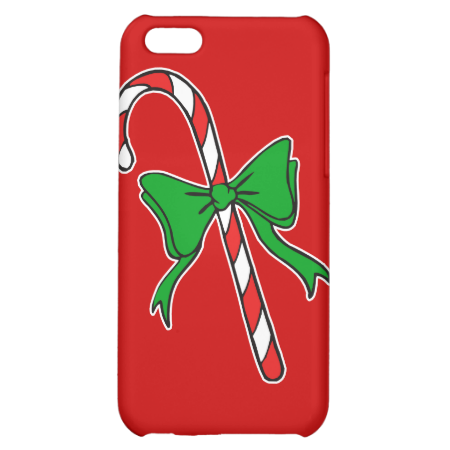 candy cane green bow iPhone 5C covers