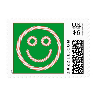 Candy Cane Happy Face Stamp by AuntBetsy