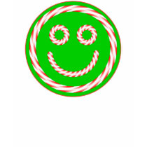 Candy Cane Happy Face T-shirt by AuntBetsy Candy Cane Happy Face T-shirt