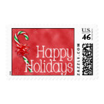 Candy Cane • Happy Holidays postage