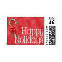Candy Cane • Happy Holidays postage