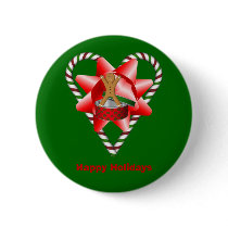 Candy Cane Heart Christmas Holiday Button Pin by SmilinEyesTreasures Candy Cane Heart Christmas Holiday Button Pin